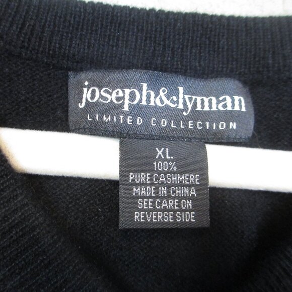 Joseph & Lyman 100% Pure Cashmere Black Sweater Vest Mens XL Quiet Luxury - Picture 3 of 5